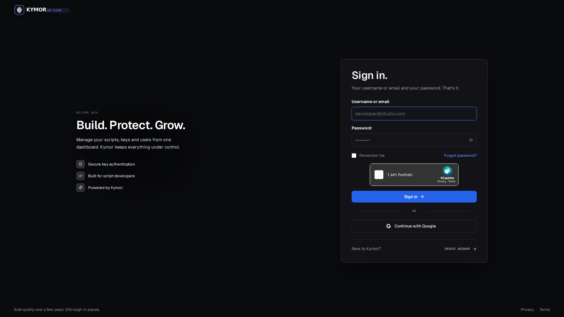 Kymor Key System Dashboard